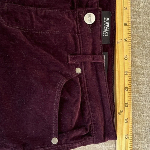 Buffalo David Bitton Jeans Womens Burgundy 6/28 Micro Cord Mid-Rise‎ Slim Sculpt - Picture 7 of 12